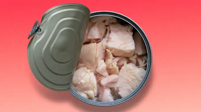 Dog Eats Canned Chicken 